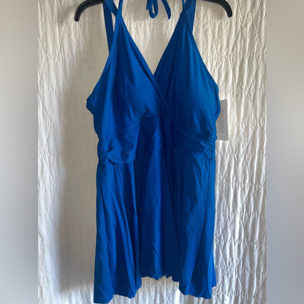 Bright blue halter top bloomchic bikini dress